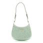 Satin Crystal Cleo Adjustable Strap Shoulder Bag Acqua