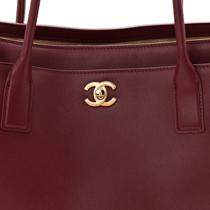Calfskin Archetype Small Shopping Tote Dark Burgundy