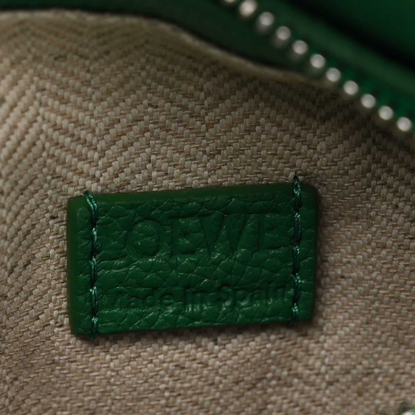 Calfskin Small Puzzle Edge Bag Tropical Green