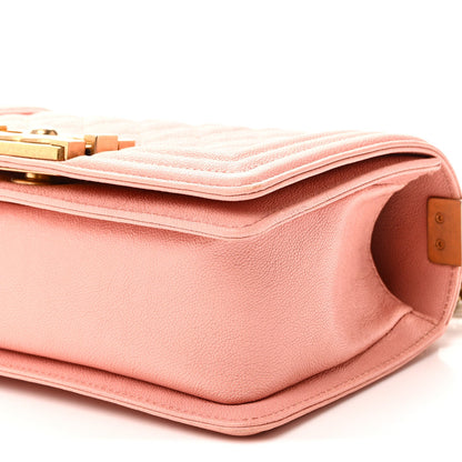 Caviar Quilted Small Boy Flap Pink