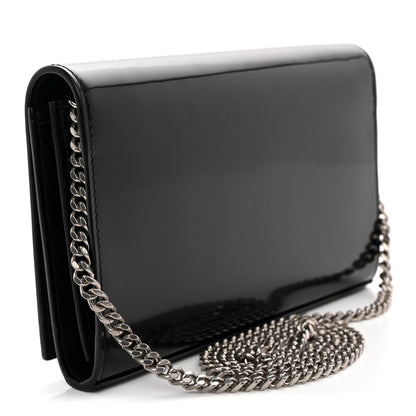Glazed Calfskin Cassandre Wallet On Chain WOC Black