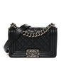 Caviar Quilted Small Boy Flap Black