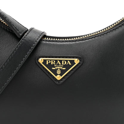 Soft Calfskin Mini Arque Shoulder Bag Black