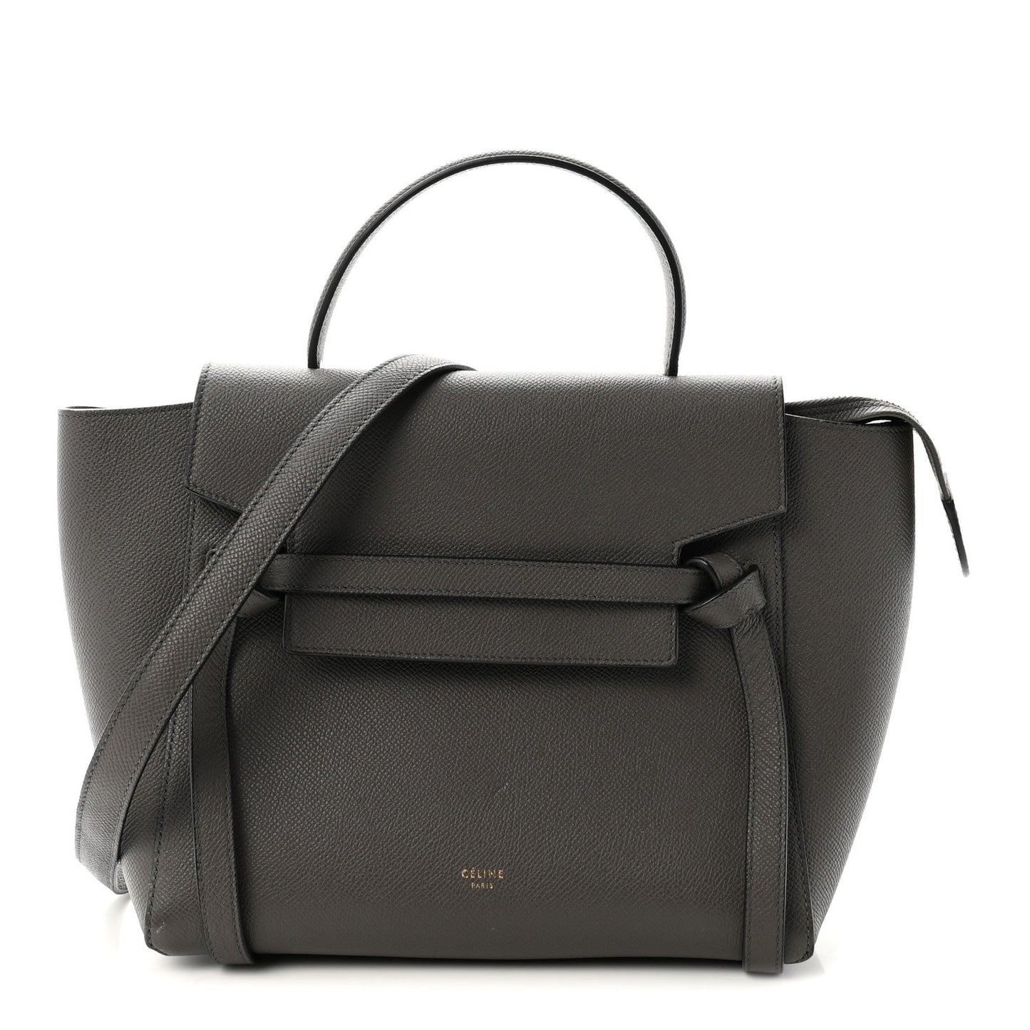 Grained Calfskin Micro Belt Bag Grey