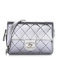 Metallic Lambskin Like A Wallet Flap Silvery Black