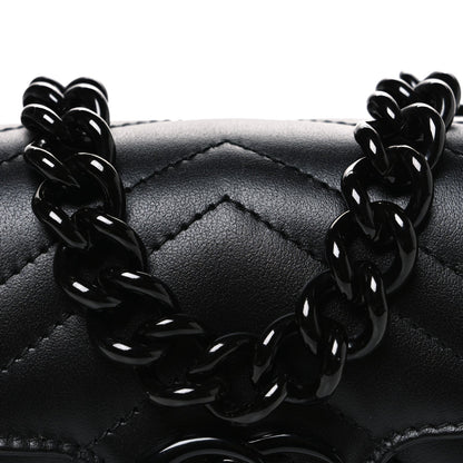 Calfskin Matelasse Monochrome GG Marmont Chain Mini Belt Bag Black