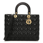 Lambskin Cannage Large Lady Dior Black