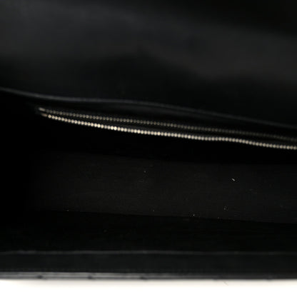 Smooth Calfskin Matelasse Chevron Large Monogram Satchel Black