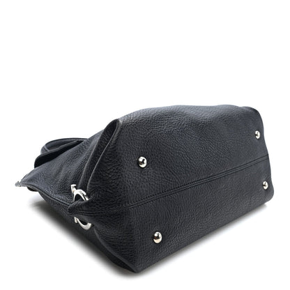 Grained Calfskin Medium Sofia Satchel Black