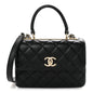 Lambskin Quilted Small Trendy CC Dual Handle Flap Bag Black