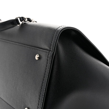 Caviar Medium Studded Deauville Tote Black