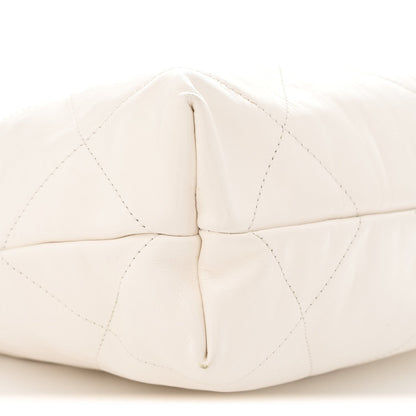 Shiny Calfskin Quilted Small Chanel 22 White