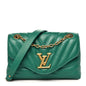 Calfskin New Wave Chain Bag MM NM Emerald