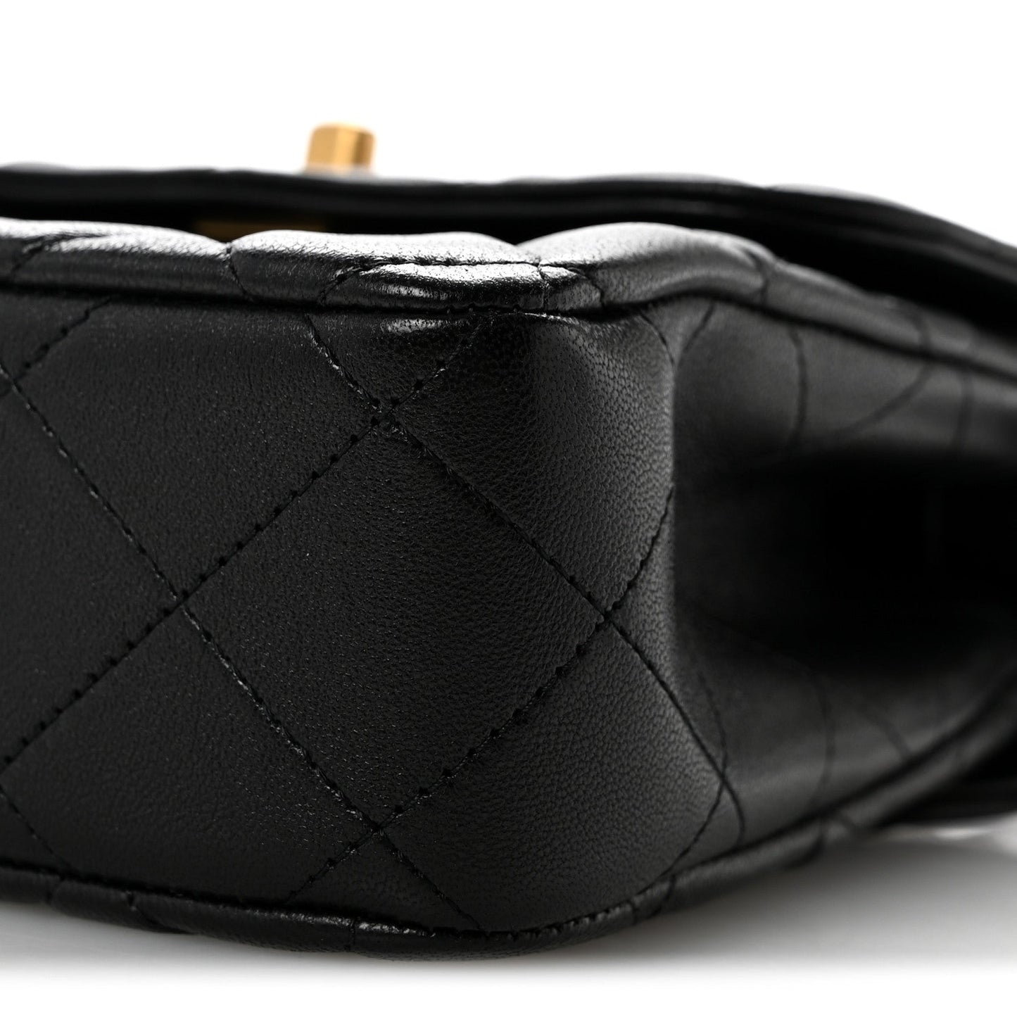 Lambskin Quilted Crossbody Flap Black