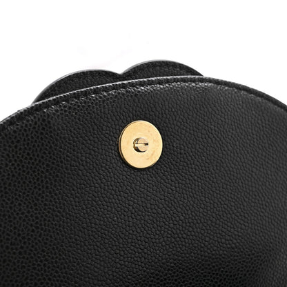 Caviar Quilted Small Messenger Flap Black