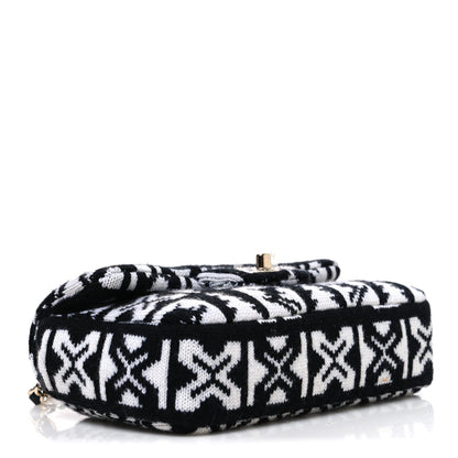Cashmere Knit Coco Neige Flap Black White