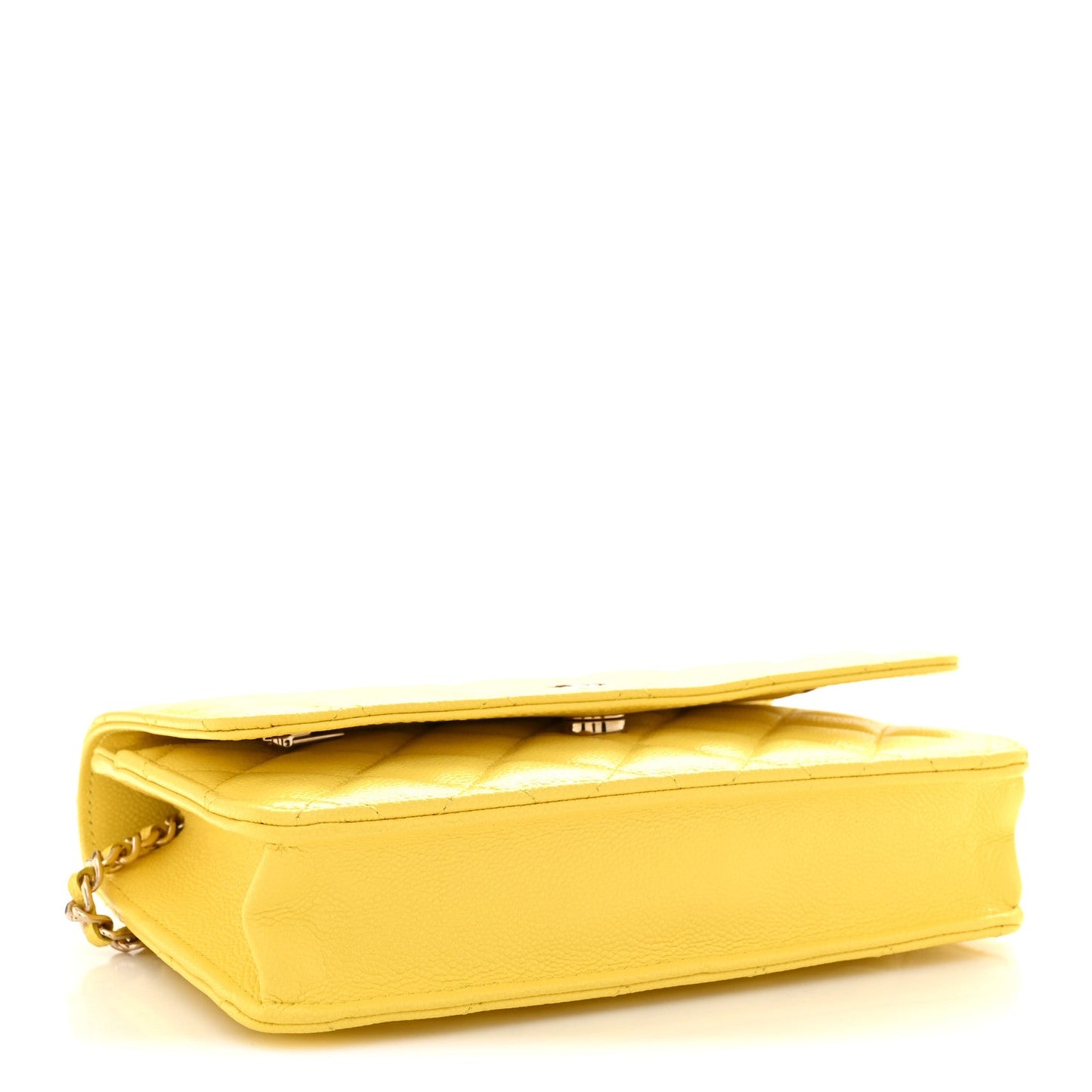 Caviar Quilted Wallet on Chain WOC Yellow
