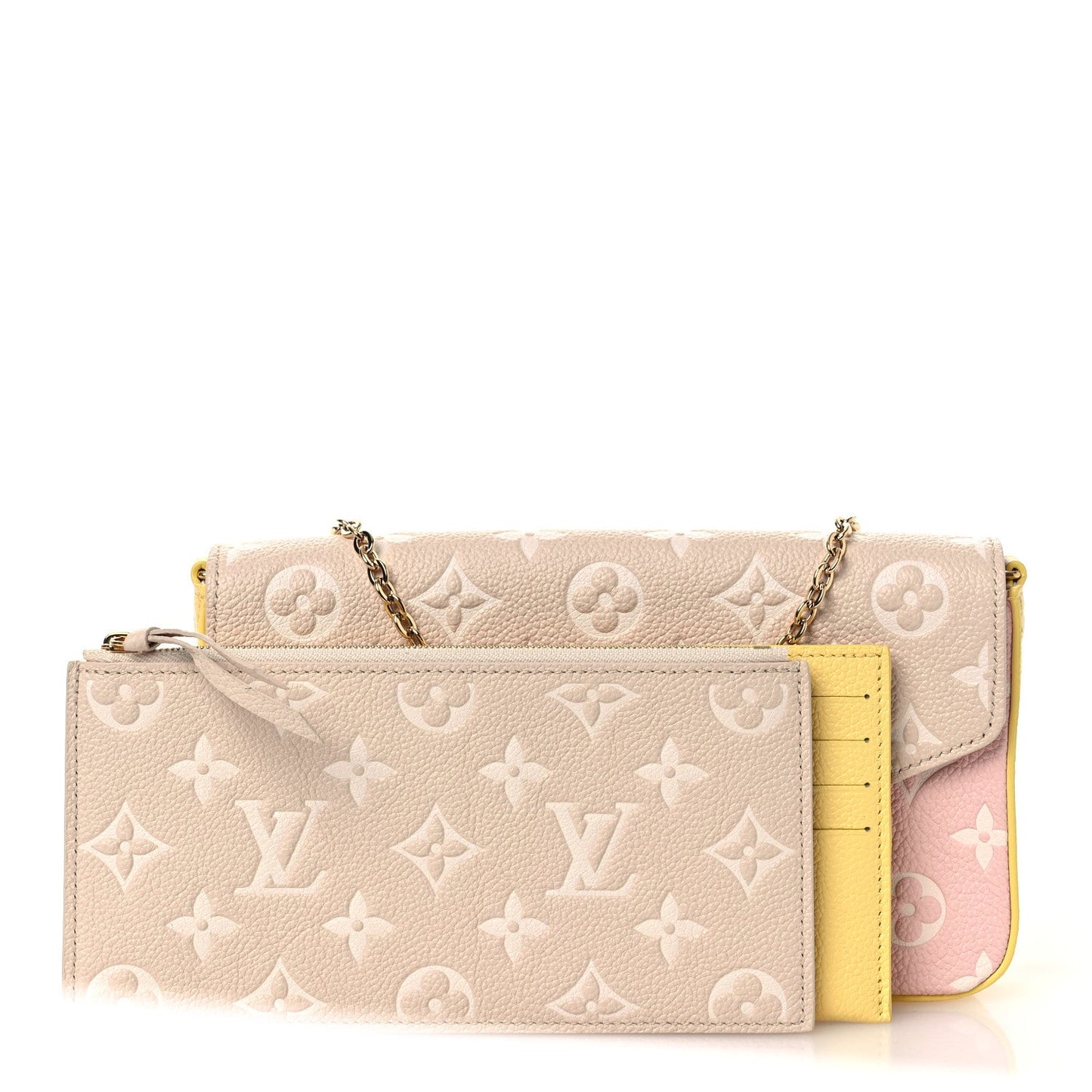 Empreinte Spring in the City Felicie Pochette Chain Wallet Pink Beige Yellow
