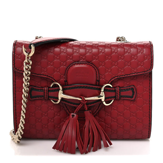 Soft Microguccissima Mini Emily Chain Shoulder Bag Rosso