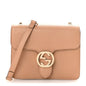 Dollar Calfskin Small Interlocking G Shoulder Bag Camelia