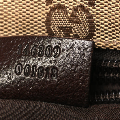Monogram Web Small Flat Messenger Bag Brown