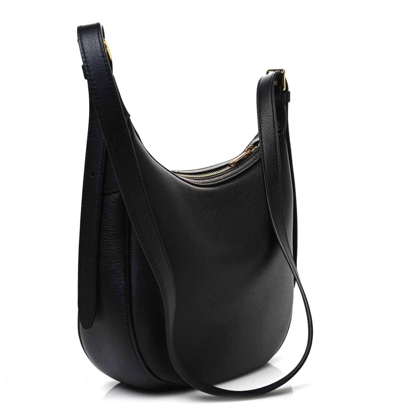 Supple Calfskin Cuir Triomphe Small Heloise Shoulder Bag Black