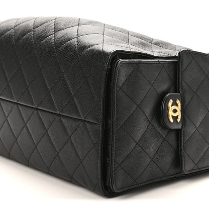 Caviar Quilted Medium Chanel 25 Handbag Black