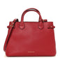 Derby Calfskin House Check Medium Banner Tote Russet Red