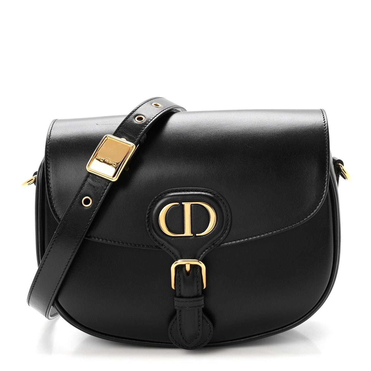 Box Calfskin Medium Bobby Flap Black