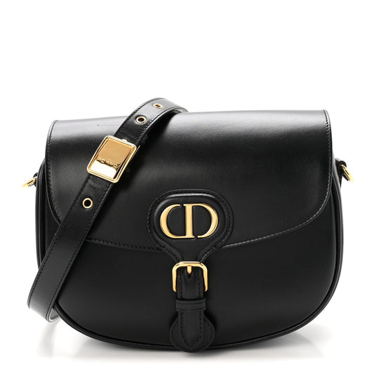 Box Calfskin Medium Bobby Flap Black