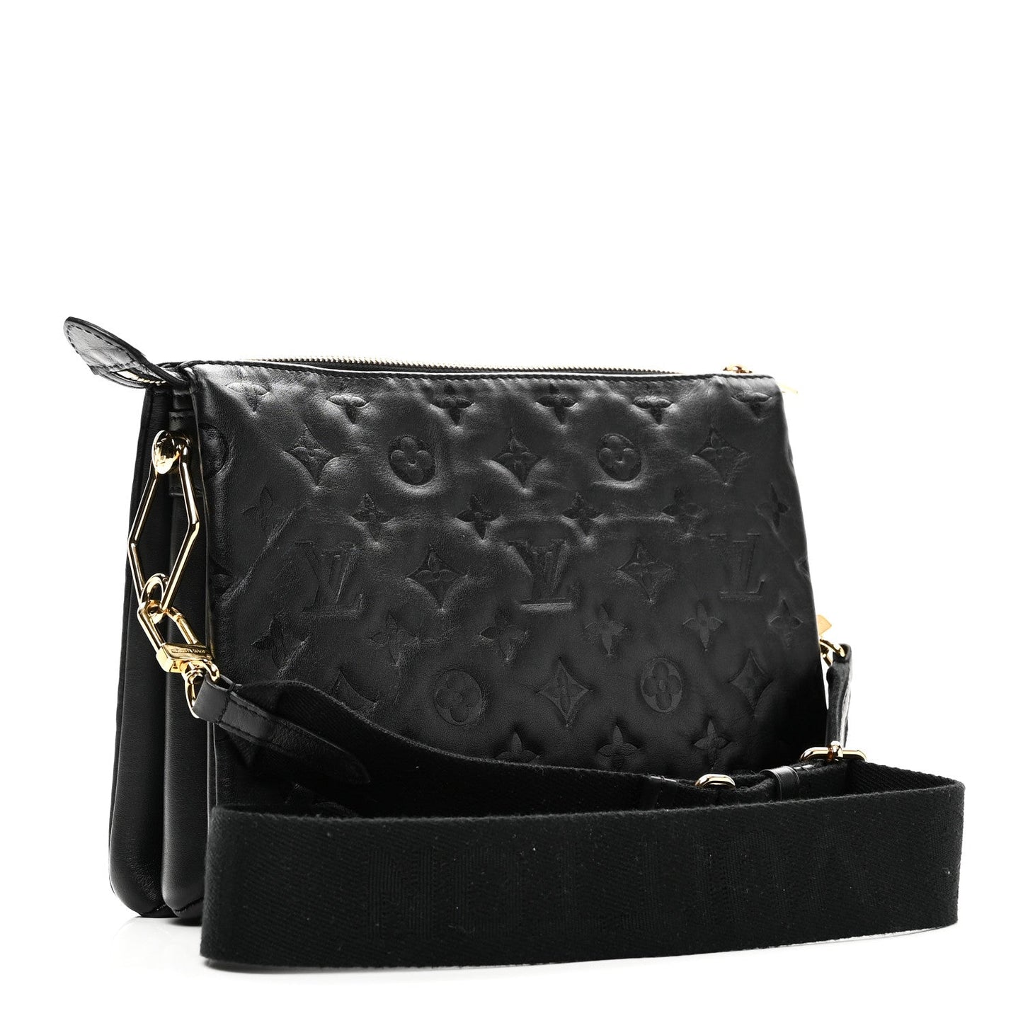 Lambskin Embossed Monogram Coussin PM Black