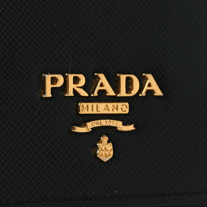 Saffiano Metal Oro Chain Wallet Black