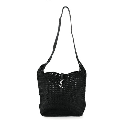 Raffia Monogram Le 5 A 7 Medium Tote Black
