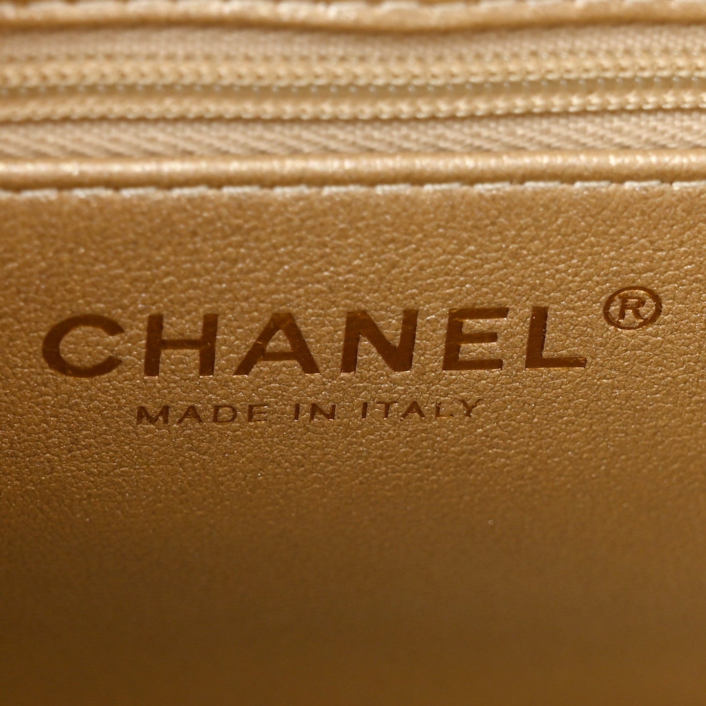 Metallic Shiny Aged Calfskin Quilted Nano Kelly Shopper Gold