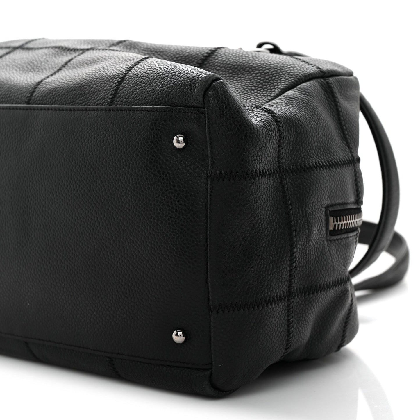 Caviar Square Stitched Bowler Black