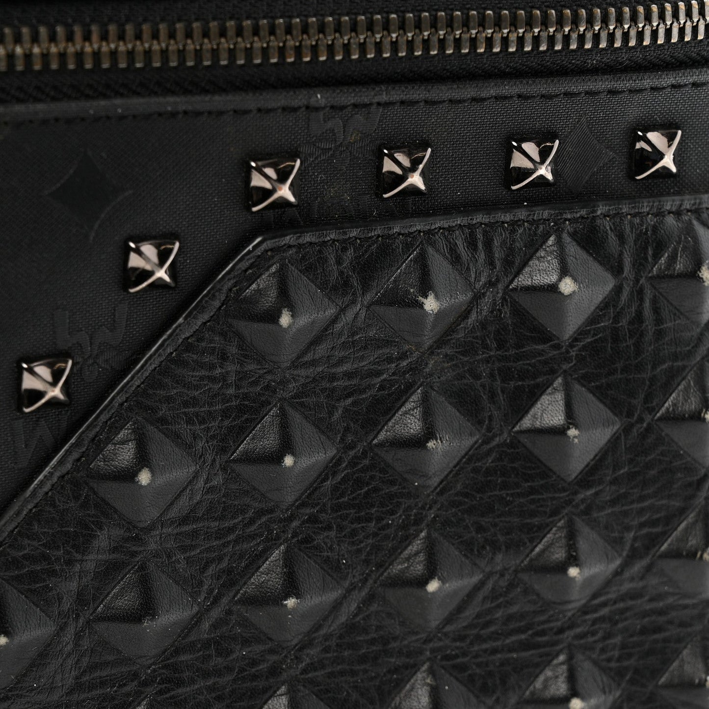 Nylon Monogram Studded Stark Medium Backpack Black