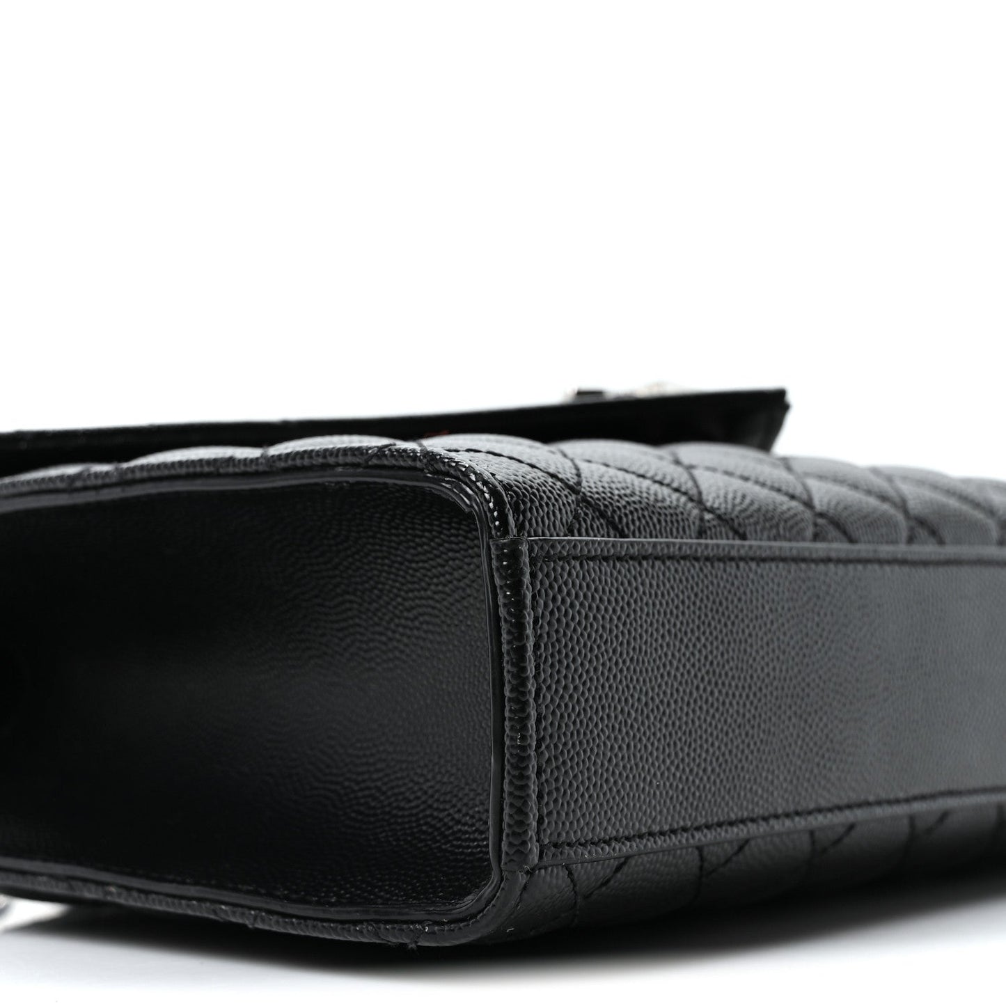 Grain De Poudre Textured Mixed Matelasse Triquilt Medium Monogram Satchel Black