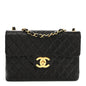Lambskin Quilted XL Jumbo Single Flap Black