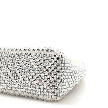 Satin Crystal Mini Re-Edition 2000 Bag White