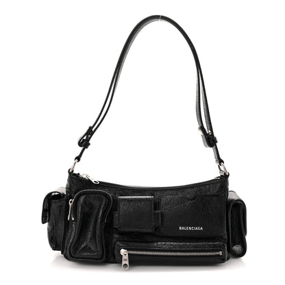 Agneau Arena Superbusy XS Sling Zip Shoulder Bag Black