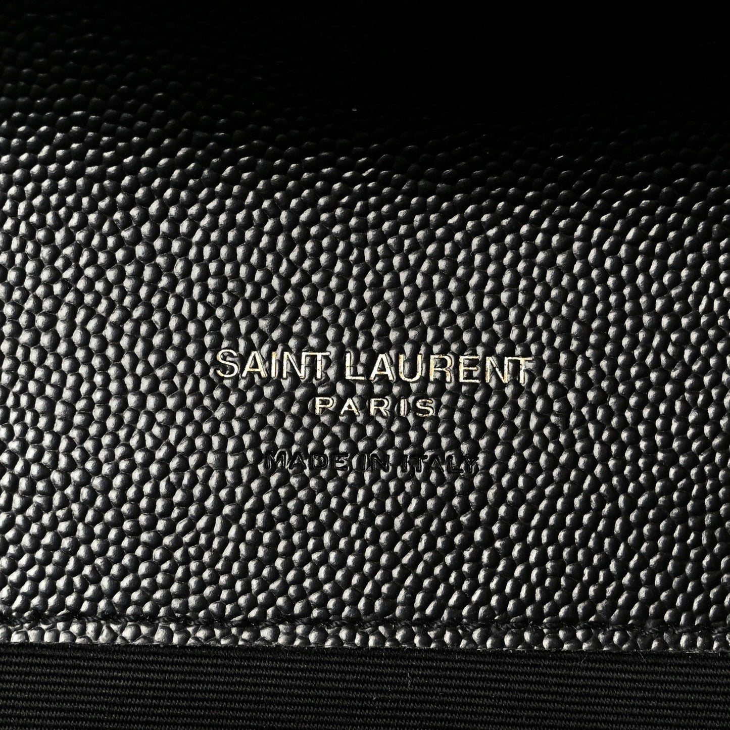 Grain De Poudre Matelasse Chevron Monogram Cassandre Flap Pouch Black
