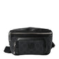 GG Supreme Monogram Textured Calfskin Retro Interlocking G Belt Bag Black