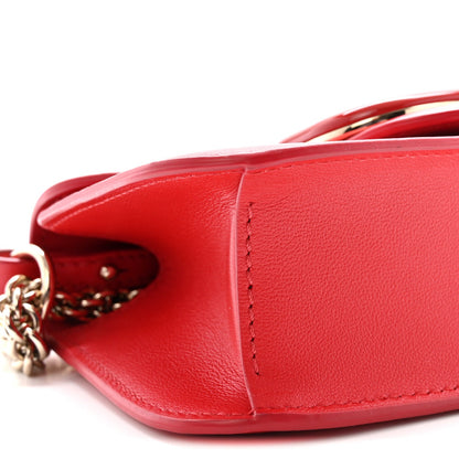 Calfskin Enamel Vlogo Small Loco Shoulder Bag Rouge Pur