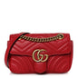 Calfskin Matelasse Mini GG Marmont Shoulder Bag Hibiscus Red
