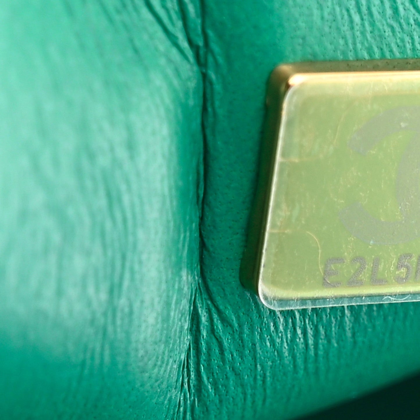 Iridescent Lambskin Quilted Mini Rectangular Flap Green