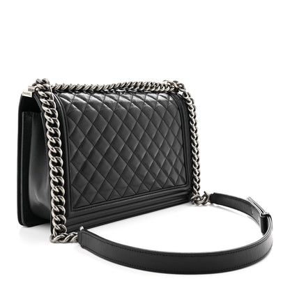 Caviar Quilted New Medium Boy Flap Black