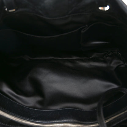 Glazed Calfskin Large On The Road Tote Black