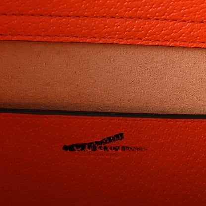 Textured Dollar Calfskin Web Small Diana Tote Bag Deep Orange
