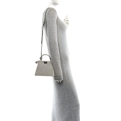Iridescent Crystal Vitello Laminato Suede FF Petite Peekaboo I SEE U Satchel Cappuccino