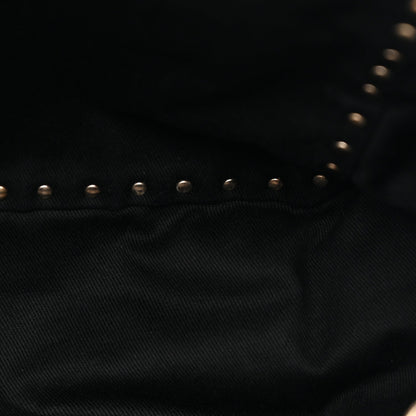 Calf Hair Feather Medium Rockstud Tote Brown